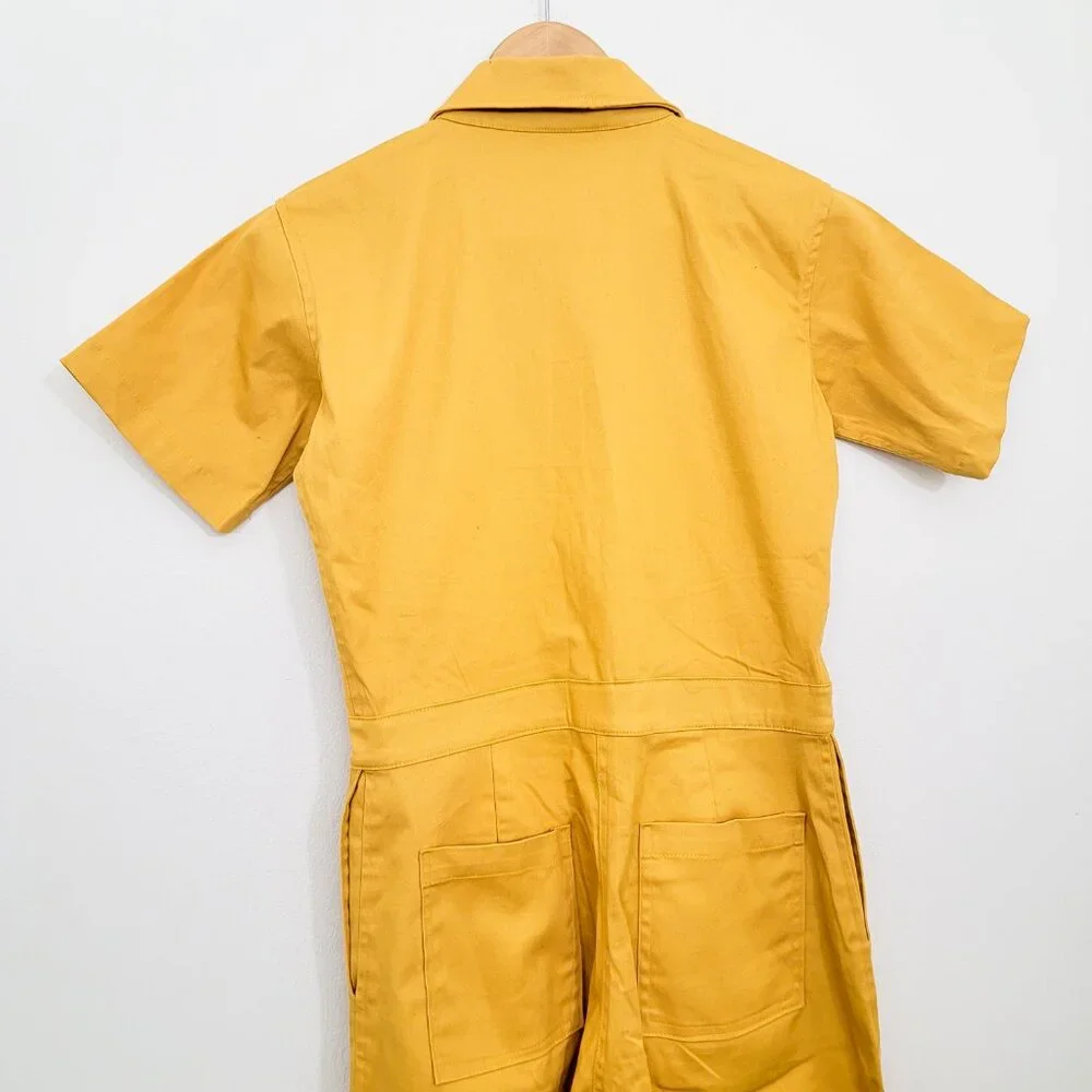 Nooworks Short Sleeve Coveralls Jumpsuit Mustard Yellow XXS - Picture 7 of 8